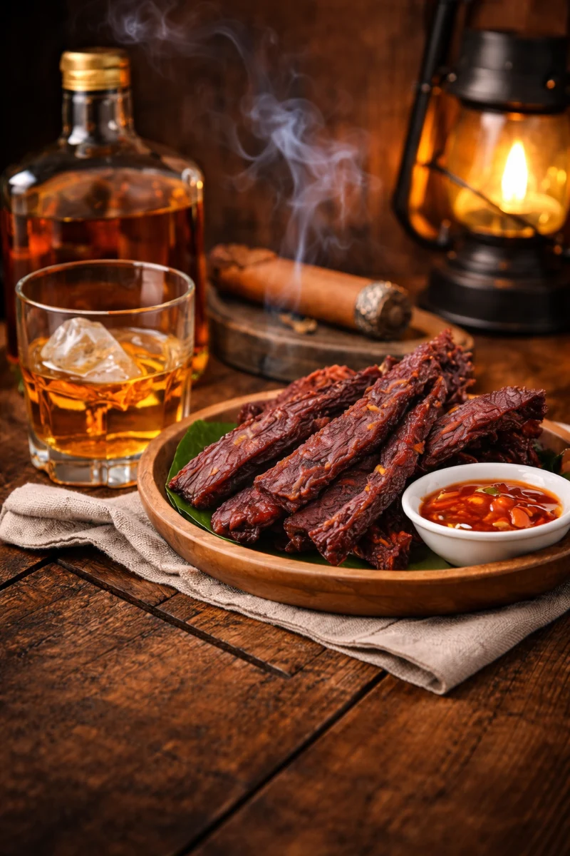 Kết hợp thịt trâu gác bếp với rượu mạnh đúng cách